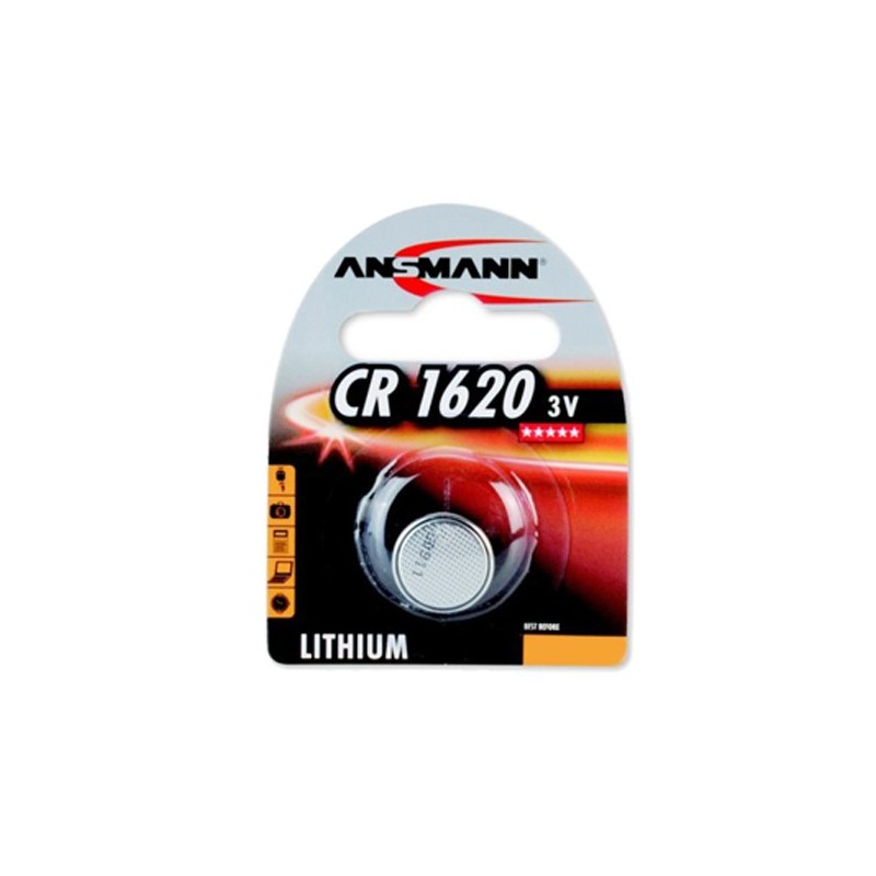 Pile bouton CR1620 Lithium 3V ANSMANN (Blister 1 pile)