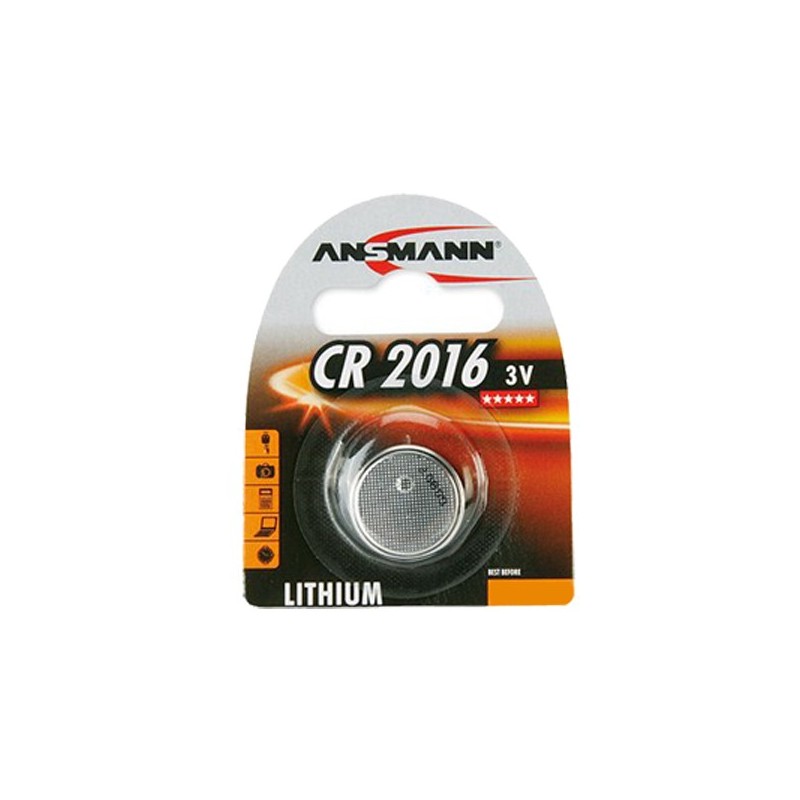 Pile bouton CR2016 Lithium 3V ANSMANN (Blister 1 pile)