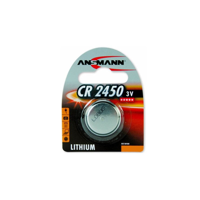 Pile bouton CR2450 Lithium 3V ANSMANN (Blister 1 pile)