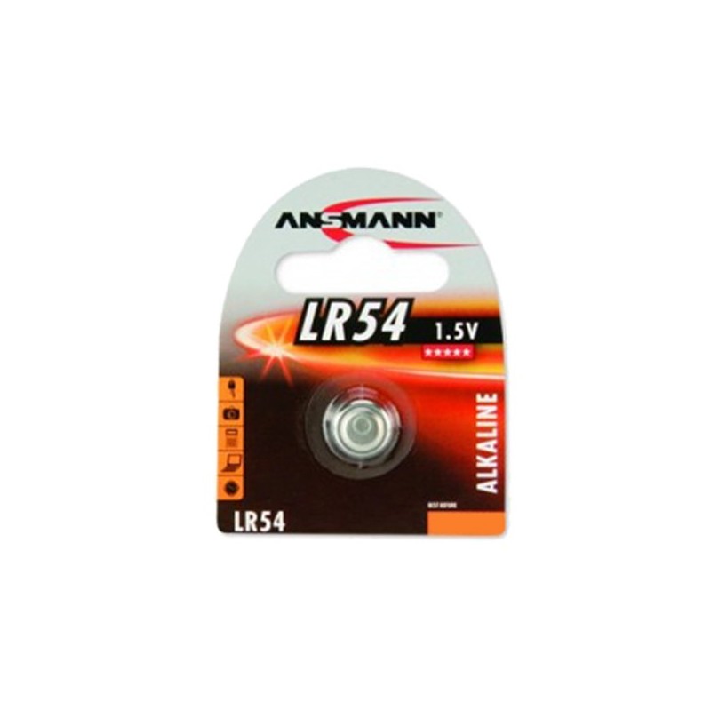 Pile bouton LR54 Alcaline 1,5V ANSMANN (Blister 1 pile)