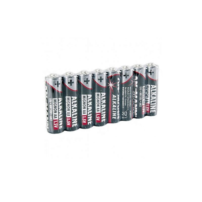 Pile baton LR6 / AA Alcaline 2600mAh 1,5V ANSMANN (Pack 8 piles) - vue blister