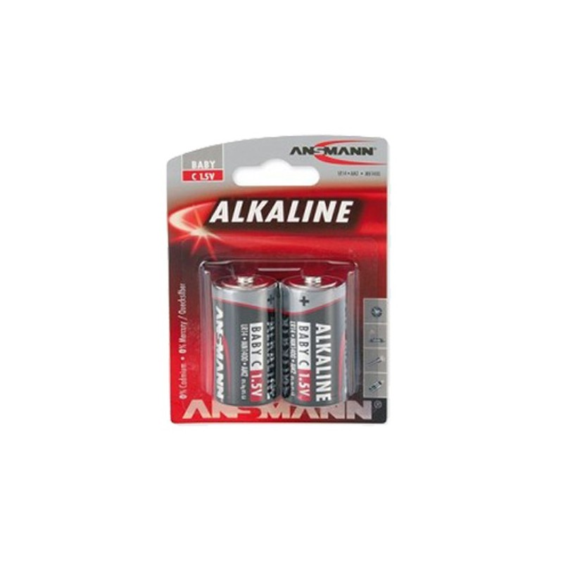 Pile baton LR14 / C Alcaline 800mAh 1,5V ANSMANN (Blister 2 piles)