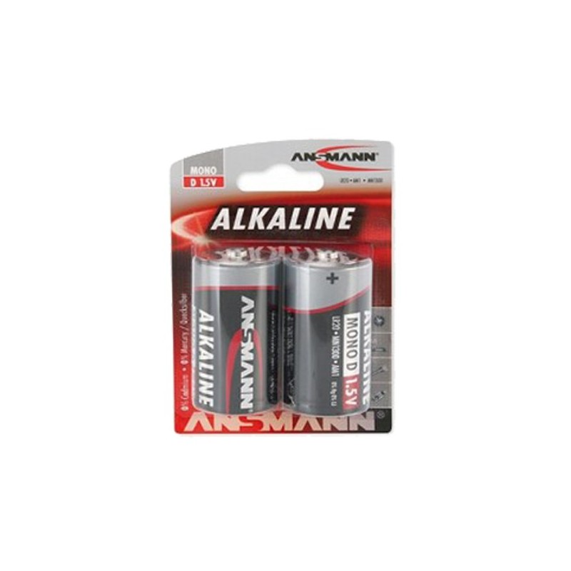 Pile baton LR20 / D Alcaline 1650mAh 1,5V ANSMANN (Blister 2 piles)