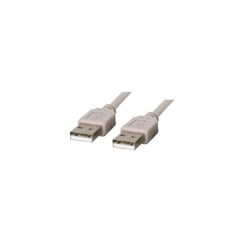 CORDON USB 2.0 TYPE A/A M/M GRIS 2,0m