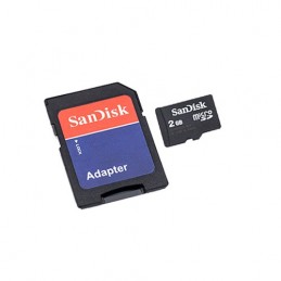 SANDISK 2GB MICRO SD CARTE MÈMOIRE + ADAPTATEUR SD - BUNDLE - VUE 2