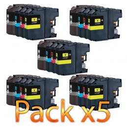 CR-LC123PK5 COMPATIBLE BROTHER LC-123 v3 NO-OEM - 20 CART. JET D'ENCRE - 5 x PACK BK/C/M/Y