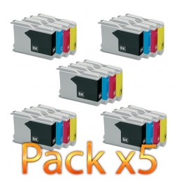 CR-LC1000PK5 COMPATIBLE BROTHER LC-1000 NO-OEM - 20 CART. JET D'ENCRE - 5 x PACK BK/C/M/Y