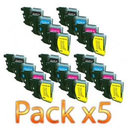 CR-LC980PK5 COMPATIBLE BROTHER LC-980XL NO-OEM - 20 CARTOUCHES JET D'ENCRE - 5 x PACK BK/C/M/Y