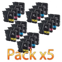 CR-LC985PK5 COMPATIBLE BROTHER LC985XL NO-OEM - 20 CARTOUCHES JET D'ENCRE - 5 x PACK BK/C/M/Y