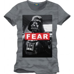 COTTON DIVISION STAR WARS T-shirt Darth Vader Fear Noir/Gris Chiné XL