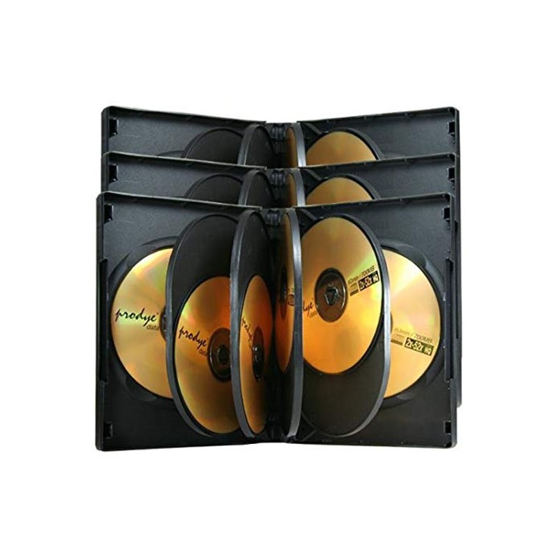 BOITIER RANGEMENT 12 CD / DVD EPAIS. 38MM NOIR 190x135x38mm