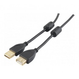 RALLONGE USB 2.0 - USB A Femelle - USB A Male - A/A CORDON 1m - ferrite