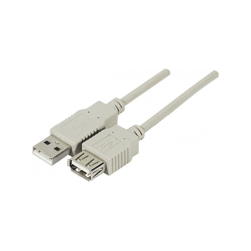 RALLONGE USB 2.0 Type AA (Male/Femelle) - M/F CORDON 2m - connecteurs