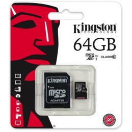 KINGSTON SDC10G2 / 64GB MicroSDXC Class 10 + adaptateur SD