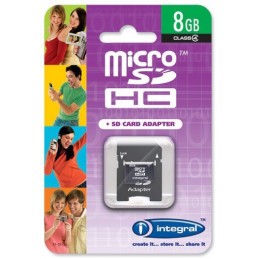 INTEGRAL 8Go Carte mémoire flash (adaptateur microSDHC - SD inclus)