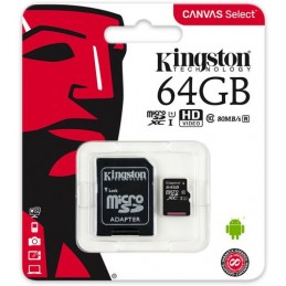 KINGSTON 64GB Canvas Select microSDHC (microSD) + Adapter SD