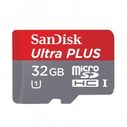 SANDISK 32GB MICRO SD CARTE MÉMOIRE + ADAPTATEUR SD - BUNDLE - vue microSD card