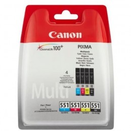 CANON CLI-551 Pack Couleur (6509B009) Cyan, Magenta, Jaune, Noir pour PiXMA iP8750, MG7150 ...