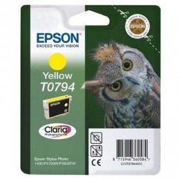 EPSON T0794 Jaune Serie "Chouette" Cartouche d'encre pour Stylus Photo 1400, PX650, PX700, PX800 ...