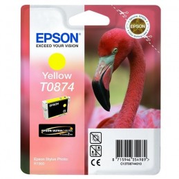 EPSON T0874 Jaune Serie "Flamant rose" Cartouche d'encre pour Stylus Photo R1900
