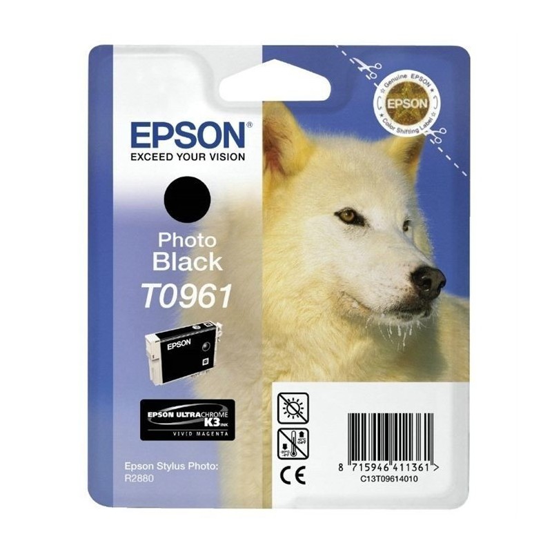 EPSON T0961 Noir Loup Cartouche d'encre pour Stylus Photo R2880 (C13T09614010)