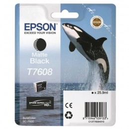 EPSON T7608 Noir mat Cartouche d'encre Orque (C13T76084010) pour SureColor P600, SC-P600