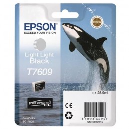EPSON T7609 Noir clair (Gris clair) Cartouche d'encre Orque (C13T76094010) pour SureColor P600, SC-P600