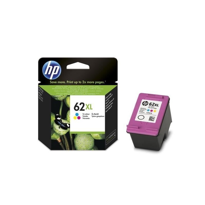 HP 62XL Trois Couleur Cartouche XL authentique (C2P07AE) pour Envy 5540, 5640, 7640