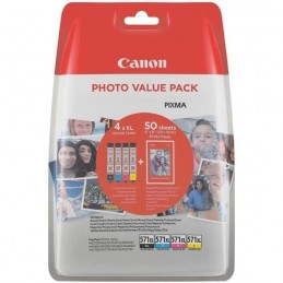 CANON CLI-571XL Pack Cyan, Magenta, Jaune, Noir et 50 feuilles papier photo