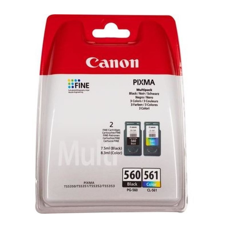 CANON Pack PG-560/CL-561 - Noir + Couleur - Cartouche d'encre pour PiXMA TS5350 ...