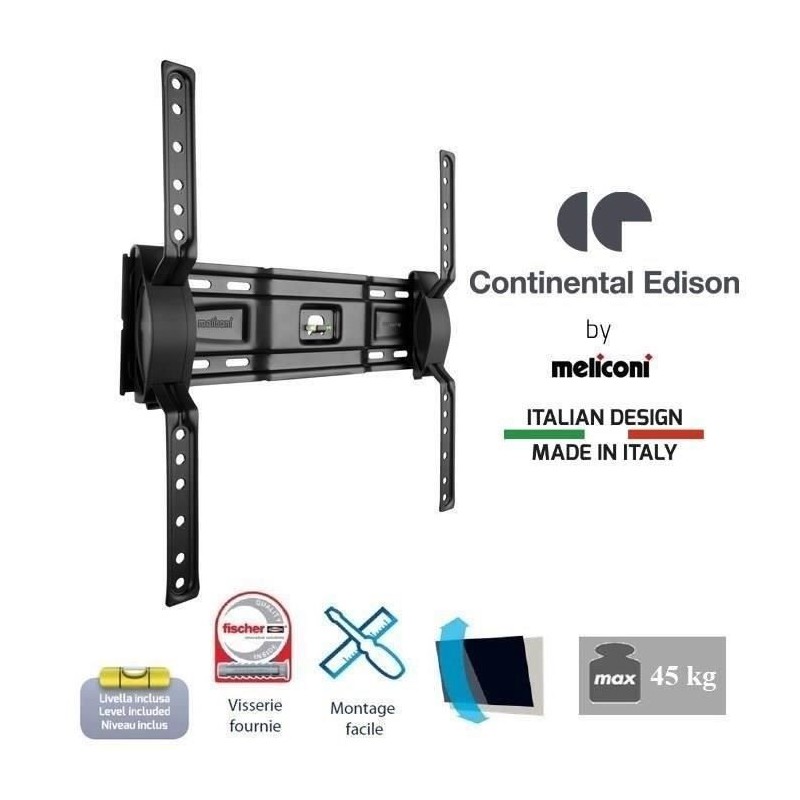 CONTINENTAL EDISON Support mural inclinable TV 40'' a 65'' VESA 400x400 - 45Kg