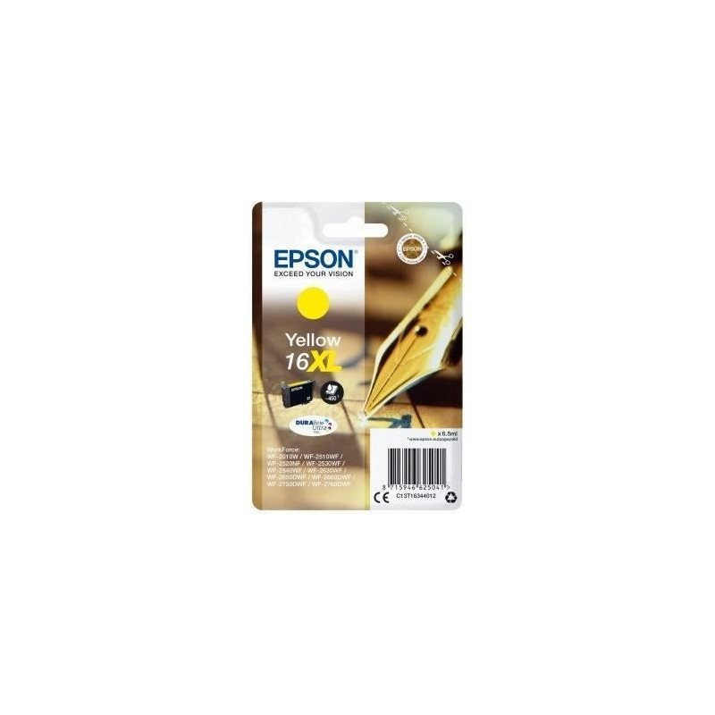 EPSON T1634 Jaune Cartouche d'encre 16 XL Sylo Plume (C13T16344022) pour WF-2010, WF-2760