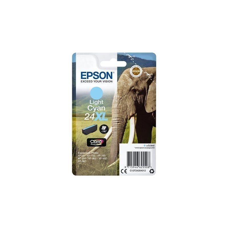 EPSON T2435 XL - Cyan Clair Cartouche d'encre Eléphant (C13T24354012) pour XP-55, XP-850