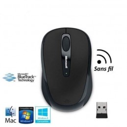 MICROSOFT Mobile Mouse 3500 Noir Souris sans fil 2.4GHz - récepteur USB - vue de dessus