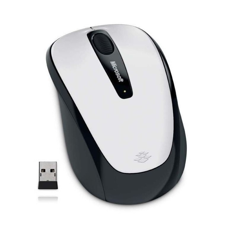 MICROSOFT Mobile Mouse 3500 Blanc Souris sans fil 2.4 GHz - récepteur USB