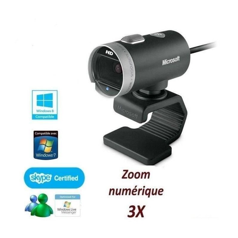 Microsoft LifeCam Cinema Webcam 1280 x 720 - Microphone intégré - filaire USB 2.0 - noir