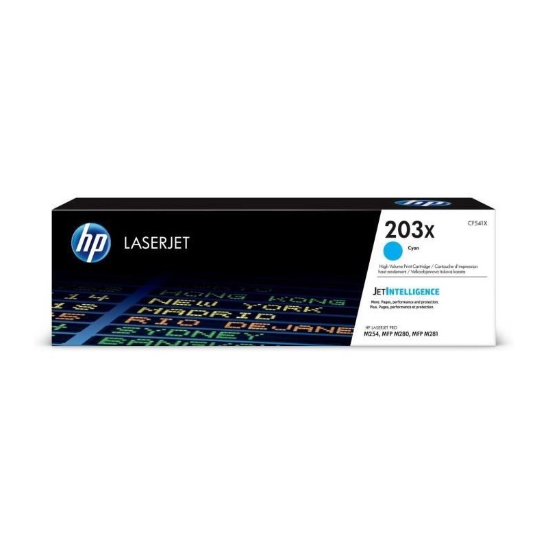 HP 203X Cyan Toner laser XL authentique (CF541X) pour Color LaserJet Pro M254, M280, M281