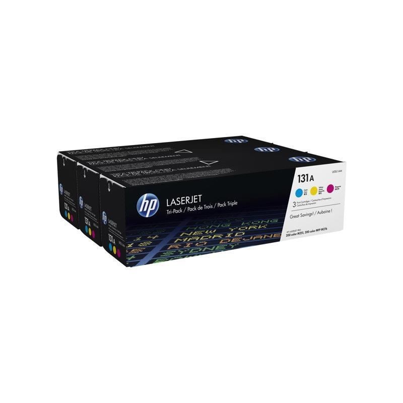 HP 131A Toner laser Pack Cyan, Magenta, Jaune authentique (U0SL1AM) pour LaserJet Pro Color M251, M276