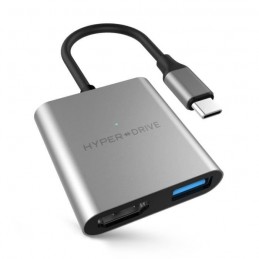HYPER Hub USB-C 3 en 1 - 4K HDMI - Gris (HD259A-GRAY)
