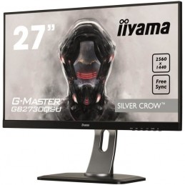 IIYAMA 27" G-Master Silver Crow GB2730QSU-B1 Ecran PC Dalle TN - 1ms - DP/DVI-D/HDMI - AMD FreeSync - vue de trois quart