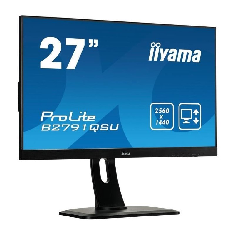 IIYAMA ProLite B2791QSU-B1 Ecran PC 27'' WQHD - Dalle TN - 1ms - 75Hz - DP, HDMI, DVI - FreeSync