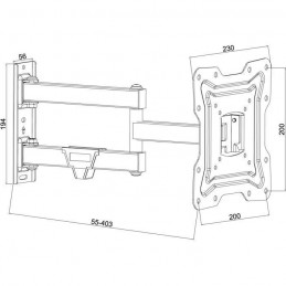 INOTEK MOOV102 Support TV mural 14'' a 42'' orientable : 180° / 340° / 180° - vue schéma