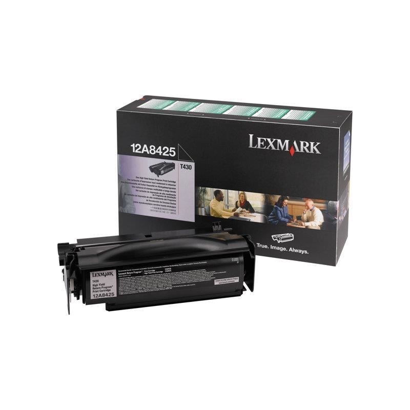 LEXMARK 12A8425 Noir Toner laser HC (12000 pages) authentique pour T430