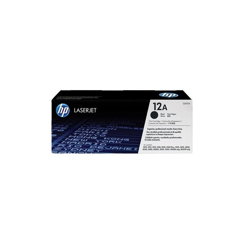 HP 12A Toner laser Noir authentique (Q2612AD) pour LaserJet 1010, 1015, 1020, 3030, 3055, M1005, M1319