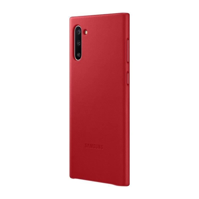 SAMSUNG Coque cuir Rouge pour Note10 - vue de trois quart