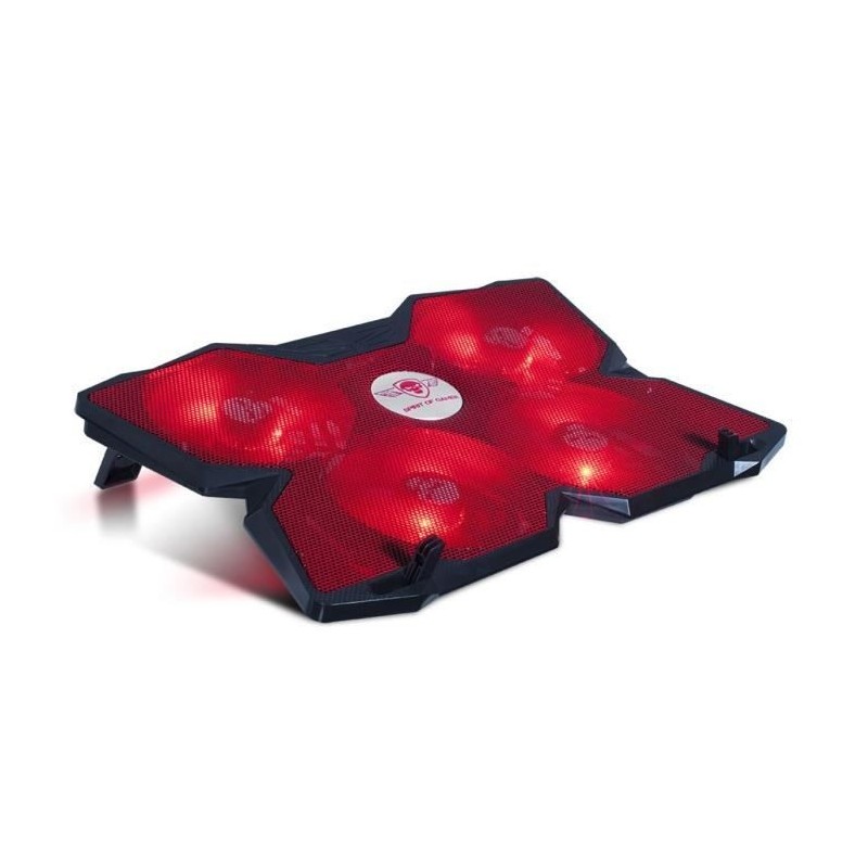SPIRIT OF GAMER AirBlade 500 Red Refroidisseur PC 17" - 4 ventilateurs LED - Noir / Rouge