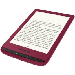 VIVLIO Touch Lux 4 LISEUSE NUMÉRIQUE 6" ROUGE + smart cover + pack d'ebooks OFFERT - vue de trois quart