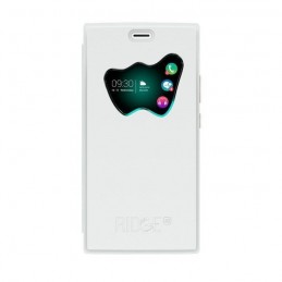 WIKO Etui folio Blanc pour Smartphone Wiko Ridge fab - vue en situation de dessus