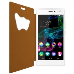 WIKO Etui folio Blanc pour Smartphone Wiko Ridge fab - vue en situation ouvert