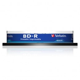 BD-R 25GB / 135mn HD VERBATIM ÉCRITURE 1-6X BLU-RAY DISC IMPRIMABLE - PACK DE 10 - vue tranche